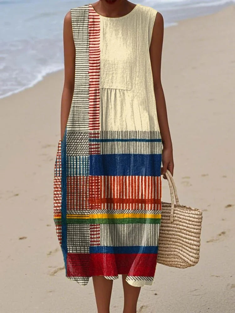 Eliana | Elegant Art Midi Dress