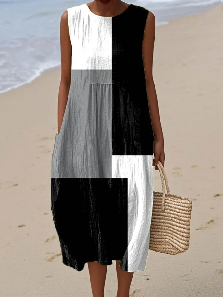 Eliana | Elegant Art Midi Dress