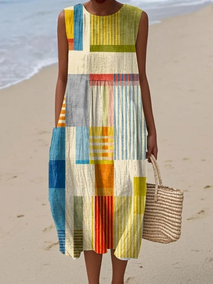 Eliana | Elegant Art Midi Dress