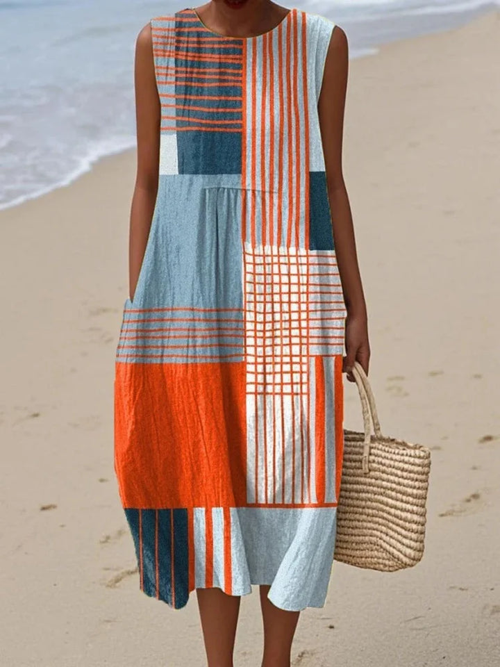 Eliana | Elegant Art Midi Dress