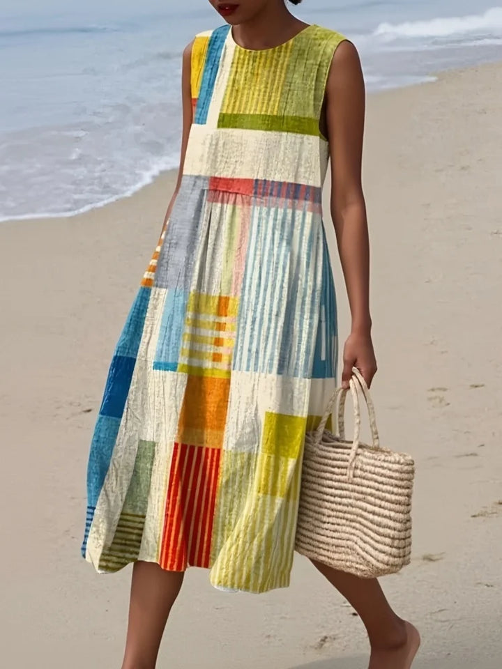 Eliana | Elegant Art Midi Dress